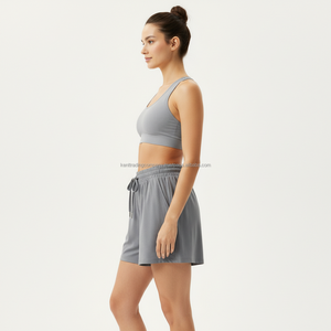 Private Label Unisex Summer Solid Loose Fit Gym <b>Shorts</b> Breathable Four-Way <b>Stretch</b> Lightweight Quick Dry Spandex/Nylon - Product Image 2