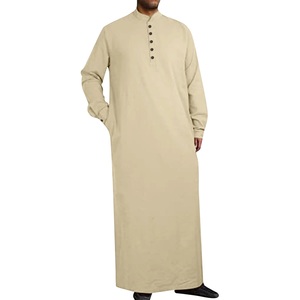 Thobes islamiques pour hommes de haute qualité, à manches longues, en polyester thermique respirant, style vintage, longueur cheville, grandes tailles, personnalisables - Product Image 2