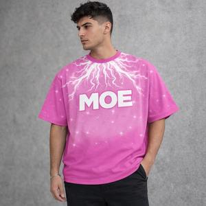 Camisetas de hombre a la moda al por mayor, color rosa con pedrería, transpirables, brillantes, extragrandes, con logotipo personalizado, fabricante OEM, EE. UU. - Product Image 2