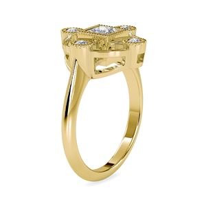 Vente chaude de bague en diamant taille princesse de laboratoire en or blanc 10 carats avec placage au rhodium fiançailles vermeil d'éternité d'origine - Product Image 6