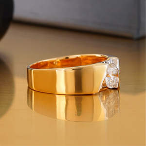 1.03 CT Lab Grown Oval Cut Diamond Mens <b>Ring</b> VVS-VS DEF Solitaire <b>Wedding</b> Band 14K Yellow White Gold <b>Cushion</b> Cut Diamond Clarity - Product Image 3