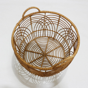 Wholesale Set 3 <b>Foldable</b> Eco-Friendly Modern Plastic Rustic Circular Storage <b>Baskets</b> with Handmade Handles for Laundry Storage - Product Image 6