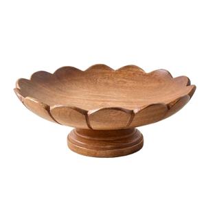 Bol à fruits en bois sur pied, style piédestal, accessoires de décoration pour la maison, bols de service pour la décoration de table - Product Image 3