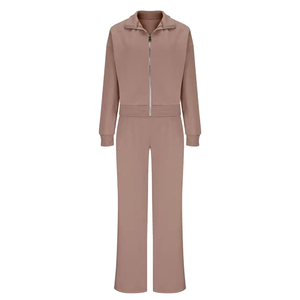 High Quality Eco-Friendly Two-Piece Women's Winter Tracksuit Hooded Fleece High-Waisted Oversized Loose Fit 100% Polyester - Product Image 1