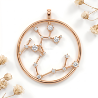 Pendentif Sagittaire Archange avec Diamant de Laboratoire, Breloque Zodiaque, Bijou Esprit de la Liberté, Cadeau Signe Astrologique de Novembre