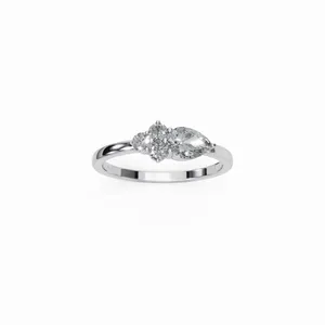 Bague élégante en diamant, design rond et en forme de poire, avec 4 pierres, pour femmes, provenant d'un fournisseur indien. - Product Image 1