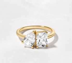 pear & <b>Emerald</b> Moissanite Diamond <b>ring</b> 925 Sterling <b>Silver</b> Engagement <b>Ring</b> & Other Diamond Jewellery - Product Image 4