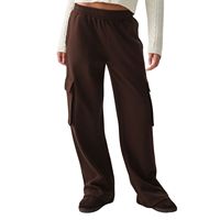 Pantalon cargo décontracté pour femme, taille mi-haute, coupe droite, écologique, imperméable, avec poches, en molleton, idéal pour l'hiver, personnalisable