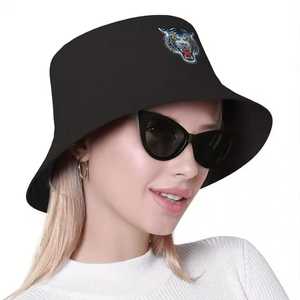 Chapeau Bob Unisexe Noir Imprimé Tigre Sublimation Transfert Panneau Avant Décontracté Printemps Été Adulte 56-58CM - Product Image 6