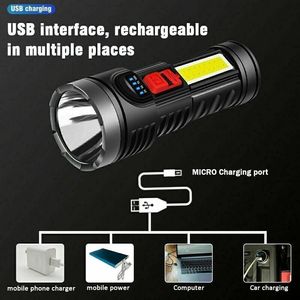 2 Pack USB <b>Rechargeable</b> LED Flashlight 4 Modes Camping Hiking Torch <b>Work</b> <b>Light</b> Self-Pickup at Logistics Only for USPS/TMEU - Product Image 4