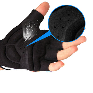 Gants de cyclisme demi-doigts imprimés arc-en-ciel, respirants, en maille, protection de la paume, fermeture auto-agrippante unisexe, gants d'été pour le cyclisme - Product Image 3