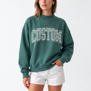 Factory Wholesale Women Oversized Mock Neck Sweatshirt 100% Cotton Custom Clothing Manufacturer OEM - Product Image 1