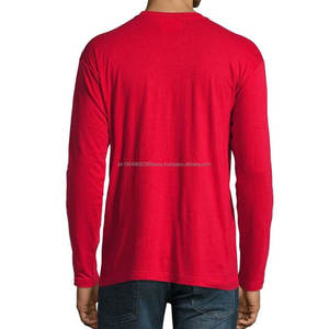 Camisetas de Manga Larga Unisex de Alta Calidad, Marca Privada Personalizada, Color Rojo, 100% Algodón - Product Image 2