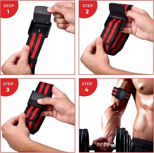 Bandes de restriction du flux sanguin (BFR) personnalisables avec logo – Sangles d'entraînement à résistance élevée et confortables pour bras et biceps en salle de sport - Product Image 6