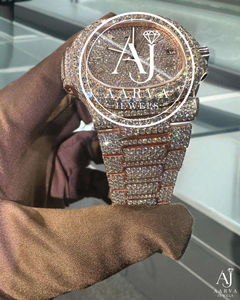Montre mécanique de luxe en or rose avec incrustation de moissanite, cadran carré, bracelet en acier inoxydable, analogique, unisexe - Product Image 5