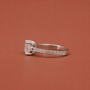 <b>Cushion</b> Cut Moissanite Diamond Halo Style Solitaire <b>Wedding</b> Engagement Classic Promise Forever <b>Ring</b> - Product Image 4