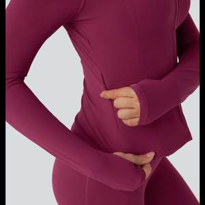 Wholesale Women Yoga <b>Jacket</b> <b>Workout</b> Zipper Long Sleeve Gym Fitness Activewear Quick Dry Breathable Stretch Sportswear <b>Jacket</b> - Product Image 3