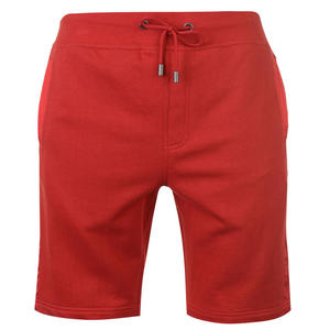 Pantalones Cortos Deportivos para Hombre, con Cintura Elástica, Franja Lateral y Bolsillos Laterales con Cremallera, Logotipo Personalizado, MOQ Bajo, en Algodón Rojo - Product Image 6