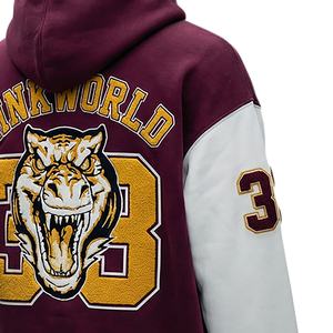 Vente en gros de sweats à capuche en molleton écologique vintage pour hommes, coupe classique, avec logo personnalisé brodé et imprimé - Product Image 5