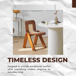 Silla de Comedor de Ratán y Madera de Fresno Fabricada en Vietnam - Product Image 4