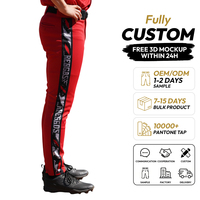 Pantalon de baseball unisexe personnalisé pour adultes, coupe ajustée, poches latérales, impression sublimée, 100 % polyester, antibactérien, fermeture éclair