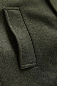 เสื้อโค้ทลำลองผู้ชายสำหรับฤดูหนาว ความยาวปานกลาง ไซส์ใหญ่ ผ้าขนสัตว์ 100% เสื้อโค้ทหนา คอวี ระบายอากาศได้ดี แห้งเร็ว ติดกระดุม ขนห่าน - Product Image 5