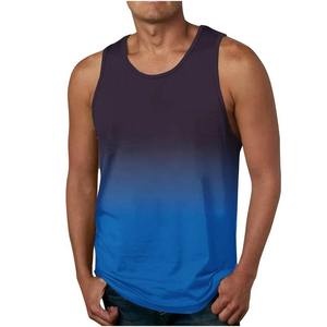 Débardeur de sport pour homme, décontracté, respirant, moulant, pour la course et l'entraînement, à manches courtes, tricoté, 100% coton, anti-boulochage, 180g - Product Image 1