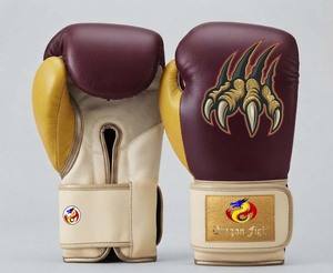 Gants de boxe DF-BGAmgc2-sparring Marron/Moutarde Or/Crème 8oz à fermeture auto-agrippante pour MMA, Gym, Kickboxing, Entraînement Adulte à Doigts Entiers - Product Image 1