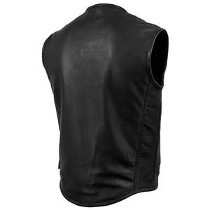 Chaleco de Cuero Negro para Hombre RTS de Primera Calidad, Chaqueta de Cuero sin Mangas con Cremallera, Estilo Casual Vintage, CP-MLV-08 - Product Image 6