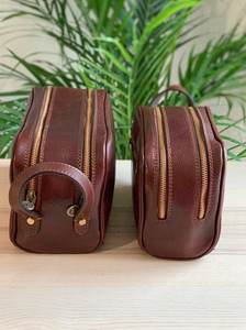Bolsa de Aseo de Cuero Genuino con Bolsillo Interno Personalizado, Neceser de Viaje para Hombre, Estuche Cosmético Impermeable para Afeitar LYG-0179 - Product Image 4