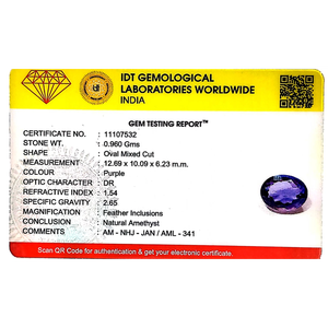 Natural AAA Grade Certified Oval Cut Loose Amethyst Gemstone-4.8 Carat Calibrated Wholesale Stone with Color Play - Product Image 4