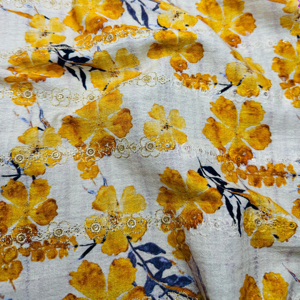 Premium 100% Cotton Twill Woven Brocade Fabric Wrinkle Resistant Eco-Friendly Soft Glossy Digital Floral Print Lightweight - Product Image 6
