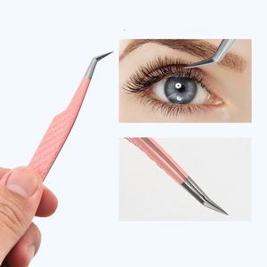Pince à épiler de précision antistatique à pointe en fibre pour extensions de cils et sourcils, en acier inoxydable, outils de maquillage de beauté - Product Image 5