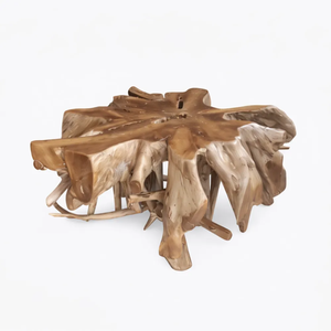 Elegante Mesa de Centro de Raíz de Teca Natural, Mesa de Centro Rústica de Forma Libre, Muebles de Sala de Estar Artesanales de Lujo - Product Image 1