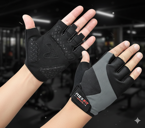 RBXFIT <b>Half</b> Finger Gym Gloves Mesh Breathable Non <b>Slip</b> Adjustable Wrist Strap Hook and Loop Closure Weight Lifting Unisex - Product Image 1