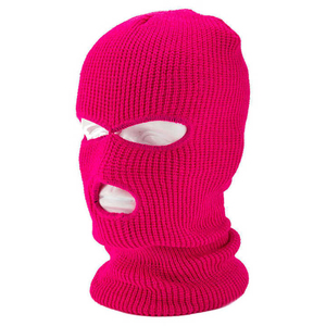 Pink Knitted Balaclava Full Face Mask 100% Polyester Unisex Adult Outdoor Wear Image - Product Image 1