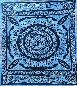 Tenture murale décorative à imprimé CELTIC DRAGON bleu, drap de lit en coton, vente en gros, GC-TPDB-145 - Product Image 2