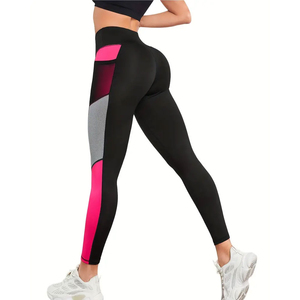 Leggings de yoga pour femmes, taille haute, en spandex et nylon, pour le sport et le fitness, vente en gros - Product Image 6