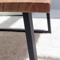 Table basse Vandana Zenova Optima en acacia foncé pour salon moderne et décoration contemporaine