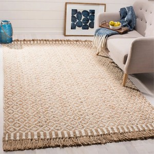 Tapis géométrique en jute rectangulaire à tissage plat, style bohème, écologique, pour décoration de salon, nettoyage facile, poils fins - Product Image 2