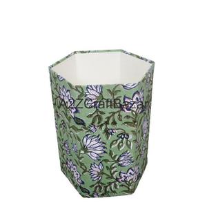Cubo de basura de gran capacidad hecho a mano con estampado floral, cubo de basura de papel para oficina, cubo de basura de cartón - Product Image 1