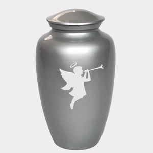 Urna Funeraria Decorativa con Diseño de Ángel y Siete Trompetas para Cenizas Humanas, Recuerdo Conmemorativo - Product Image 1