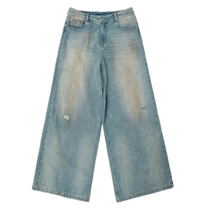 Nouveaux Jeans Baggy de Haute Qualité pour Hommes et Jeans Droits à Jambes Larges Effet Délavé Grande Taille Déchirés Prix Raisonnable OEM - Product Image 2