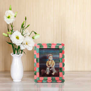 Handmade Resin Rectangle Photo <b>Frame</b> Blue White Inlay Tree <b>Design</b> Tabletop Home Decor <b>Wall</b> Decor - Product Image 3