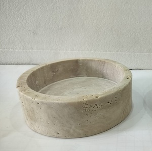 ชามหินอ่อนธรรมชาติทรงแท่นวางของ ทำด้วยมือ ชามใส่ผลไม้ตกแต่งอเนกประสงค์ ชามเสิร์ฟหรูหรา ของตกแต่งบ้าน - Product Image 6