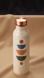 Bouteille d'eau en cuivre émaillé artisanale en gros, motif géométrique, ayurvédique, étanche, écologique, gourde métallique pour la gym et le bureau, OEM - Product Image 5