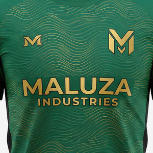 Tenue de football noire et or pour hommes, maillot de football personnalisé, shorts respirants, vêtements de sport, ensemble d'entraînement - Product Image 5