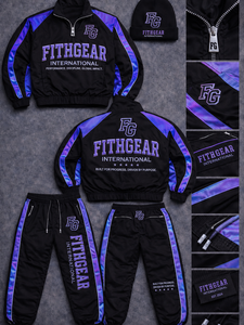 ชุดเสื้อกันลมผู้ชายสไตล์สปอร์ต FITHGEAR เสื้อแจ็คเก็ตแบบซิป ¼ ตัวสำหรับผู้ชาย สีดำ สีม่วง ผ้าซาติน สปอร์ต ระบายอากาศได้ดี ผลิตจากโพลีเอสเตอร์ เหมาะสำหรับใส่ในฤดูใบไม้ร่วง - Product Image 6