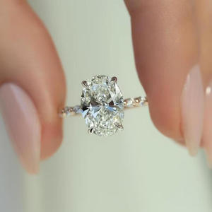 Luxury <b>Oval</b> Cut <b>Moissanite</b> <b>Engagement</b> <b>Ring</b> With Center Stone In Gold Setting Elegant Bridal Jewelry For Women Wedding Gift - Product Image 1