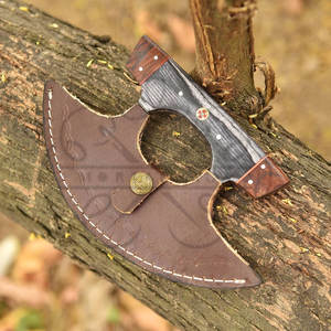 Cuchillo ULU de Alaska hecho de acero inoxidable con funda de cuero, ideal para cortar y trinchar, cuchillo cortador de pizza. - Product Image 5